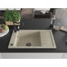Mexen Elias Granitspüle 1-Becken mit Abtropffläche und Küchenarmatur Carla, beige - 6511-69-670700-70