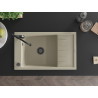 Mexen Elias Granitspüle 1-Becken mit Abtropffläche und Küchenarmatur Carla, beige - 6511-69-670700-70
