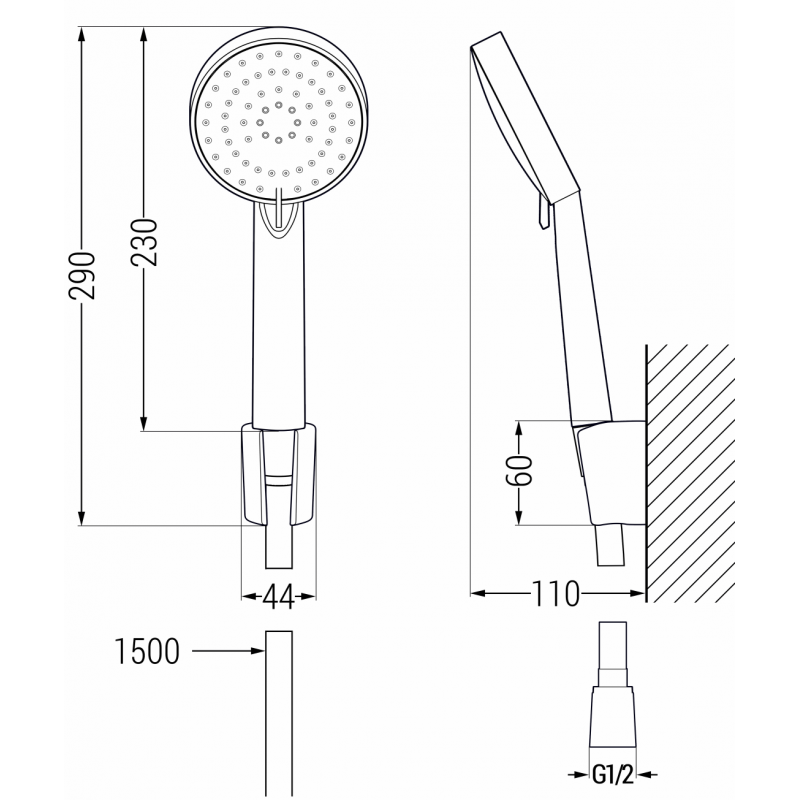 Mexen R-75 Punktuelles Duschset, Chrom/Weiß - 785755052-02