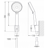Mexen R-75 punktueller Duschset, schwarz - 785755052-70