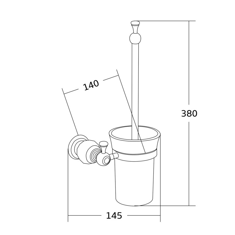 Mexen Estela Toilettenbürste, schwarz - 7011550-70