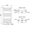 Mexen Mars Badheizkörper 700 x 400 mm, 238 W, Weiß - W110-0700-400-00-20