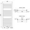 Mexen Mars Badezimmerheizkörper 1200 x 500 mm, 528 W, schwarz - W110-1200-500-00-70