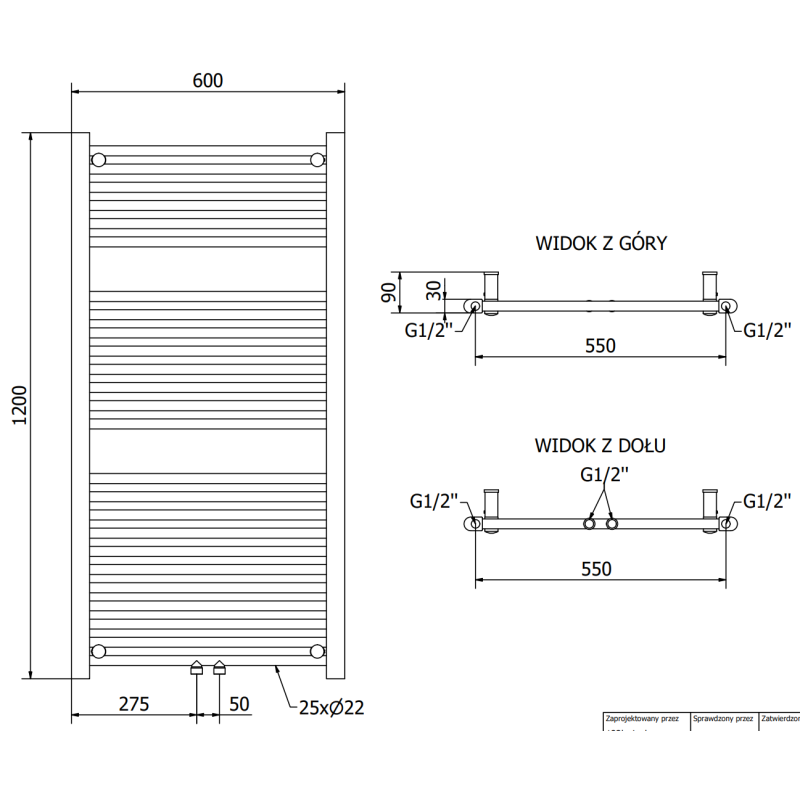 Mexen Mars Badezimmerheizkörper 1200 x 600 mm, 617 W, weiß - W110-1200-600-00-20
