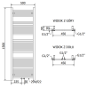 Mexen Mars Badheizkörper 1500 x 500 mm, 626 W, schwarz - W110-1500-500-00-70