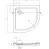 Mexen Flat Halbrunder Duschwanne Slim 70 x 70 cm, weiß, goldener Siphon - 41107070G