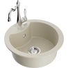 Mexen Diego Granitspüle 1-Becken mit Küchenarmatur Carla, beige - 6512-69-670700-00