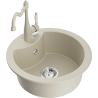 Mexen Diego Granitspüle 1-Becken mit Küchenarmatur Carla, beige - 6512-69-670700-69
