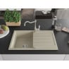 Mexen Bruno Granitspüle 1-Becken mit Abtropffläche und Küchenarmatur Carla, beige - 6513-69-670700-00
