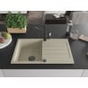 Mexen Bruno Granitspüle mit 1 Becken, Abtropffläche und Küchenarmatur Carla, beige - 6513-69-670700-70