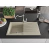 Mexen Cesar Granitspüle 1-Becken mit Abtropffläche und Küchenarmatur Carla, beige - 6514-69-670700-00