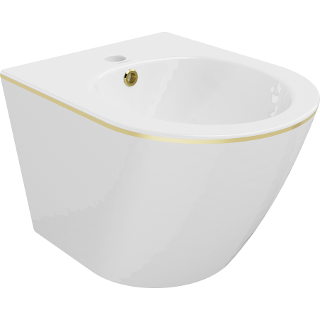 Mexen Lena Hänge-Bidet, Weiß/Gold Linie - 35224805