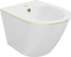Mexen Lena hängendes Bidet, weiß/goldene Linie - 35224805