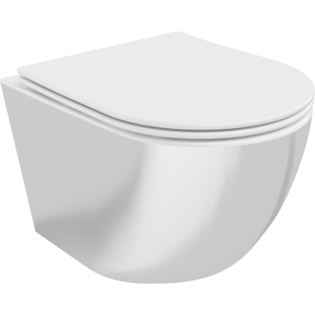 Mexen Lena WC-Schüssel Rimless mit Soft-Close-Slim-Sitz, Duroplast, weiß/silber - 30224004