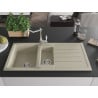 Mexen Andres Granitspüle 1,5-Becken mit Abtropffläche und Küchenarmatur Carla, beige - 6515-69-670700-00