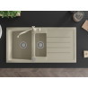 Mexen Andres Granitspüle 1,5-Fach mit Abtropffläche und Küchenarmatur Carla, beige - 6515-69-670700-69