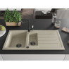 Mexen Andres Granitspüle 1,5-beckig mit Abtropffläche und Küchenarmatur Carla, beige - 6515-69-670700-70
