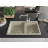 Mexen Tomas granitspüle 2-becken mit küchenarmatur Carla, beige - 6516-69-670700-69