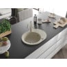 Mexen Kevin Granitspüle 1-beckig mit Abtropffläche und Küchenarmatur Carla, beige - 6517-69-670700-69