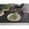 Mexen Kevin Granitspüle 1-Becken mit Abtropffläche und Küchenarmatur Carla, beige - 6517-69-670700-50