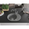 Mexen Kevin Granit-Spüle 1-Becken mit Abtropffläche und Küchenarmatur Carla, grau - 6517-71-670700-71