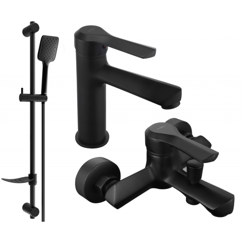 Mexen Sabre DF62 Badezimmerset, schwarz - 72103DF62-70
