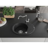 Mexen Kevin 1-becken Granitspüle mit Abtropffläche und Küchenarmatur Carla, schwarz - 6517-77-670700-00
