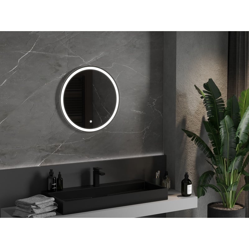 Mexen Gobi beleuchteter Badezimmerspiegel, rund 60 cm, LED 6000K, Antibeschlag - 9801-060-060-611-00