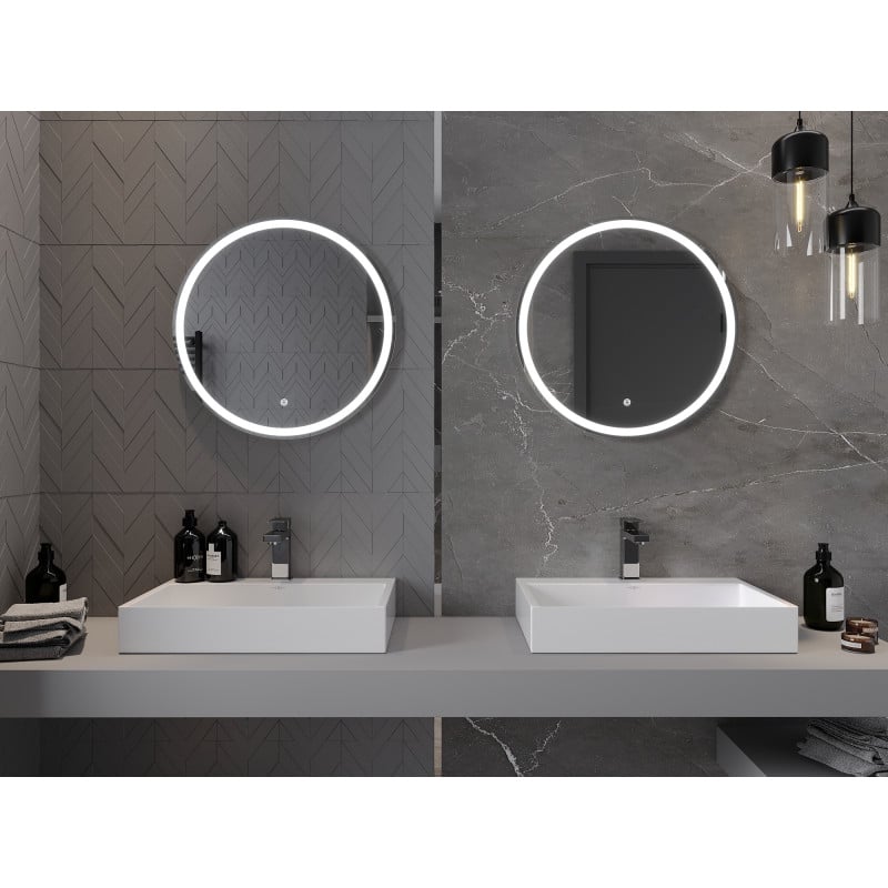 Mexen Gobi beleuchteter Badezimmerspiegel, rund 60 cm, LED 6000K, Antibeschlag - 9801-060-060-611-00