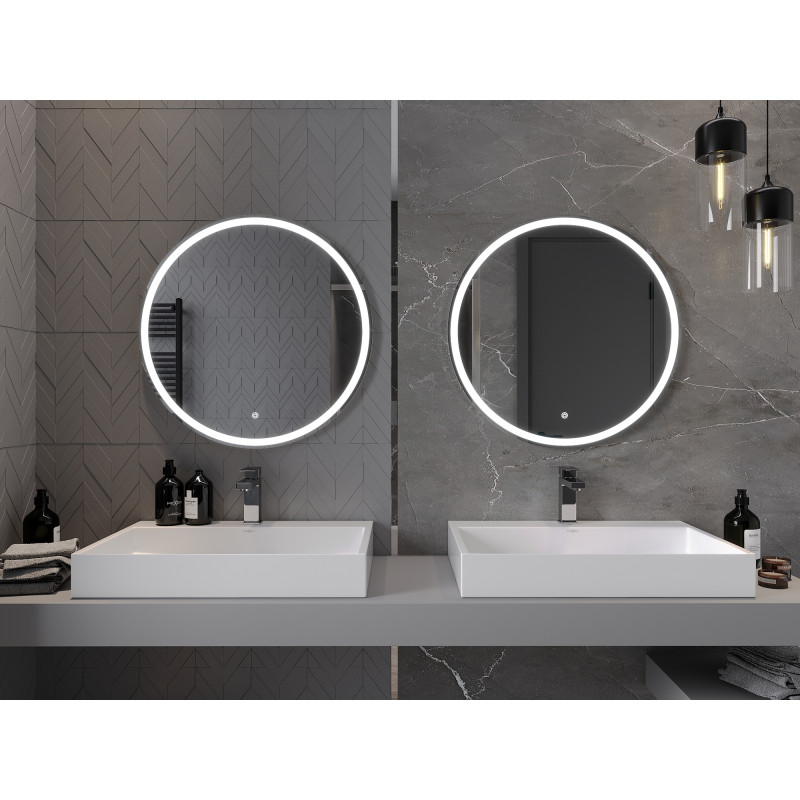 Mexen Gobi beleuchteter Badezimmerspiegel, rund 70 cm, LED 6000K, Antibeschlag - 9801-070-070-611-00