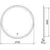 Mexen Gobi beleuchteter Badezimmerspiegel, rund 70 cm, LED 6000K, Antibeschlag - 9801-070-070-611-00