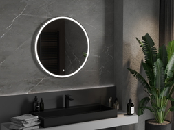 Mexen Gobi beleuchteter runder Badezimmerspiegel, 80 cm, LED 6000K, Antibeschlag - 9801-080-080-611-00