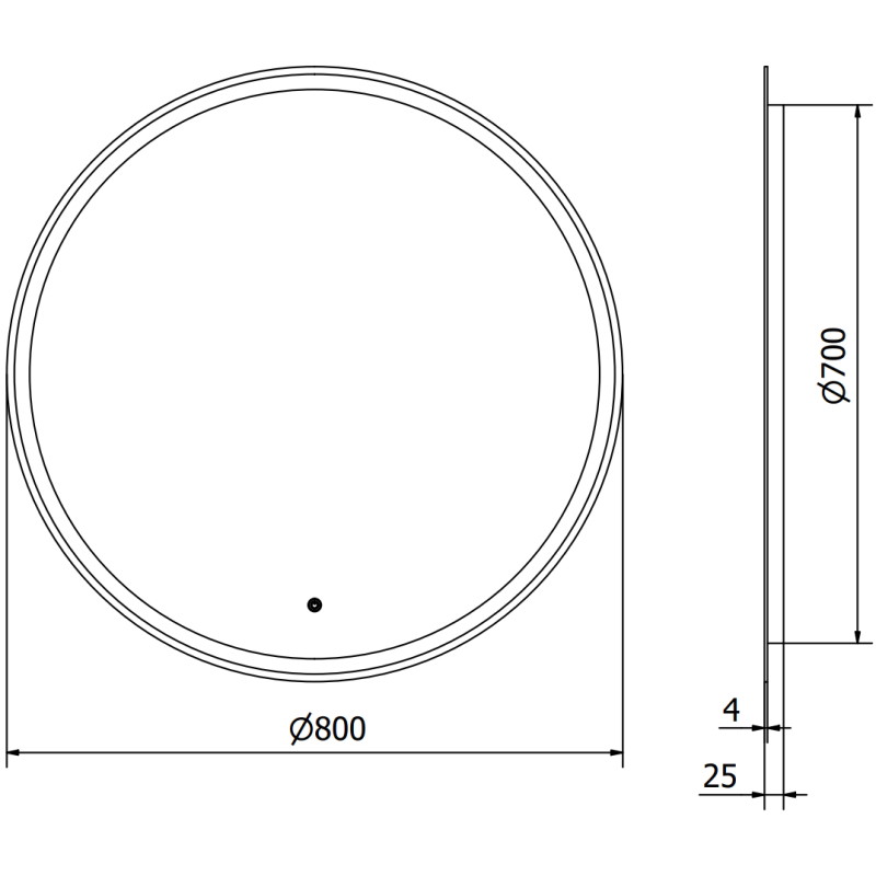 Mexen Gobi beleuchteter Badezimmerspiegel, rund 80 cm, LED 6000K, Antibeschlag - 9801-080-080-611-00