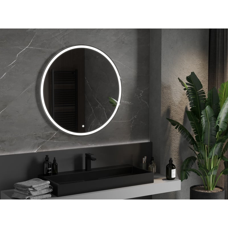 Mexen Gobi beleuchteter Badezimmerspiegel, rund 90 cm, LED 6000K, Antibeschlag - 9801-090-090-611-00