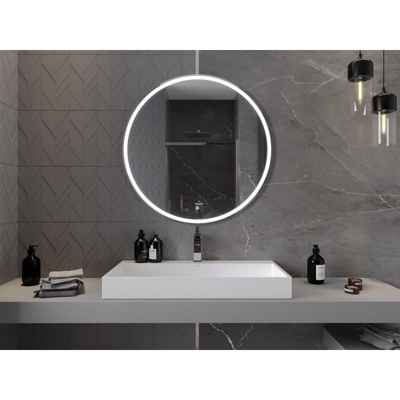Mexen Gobi beleuchteter Badezimmerspiegel, rund 90 cm, LED 6000K, Antibeschlag - 9801-090-090-611-00