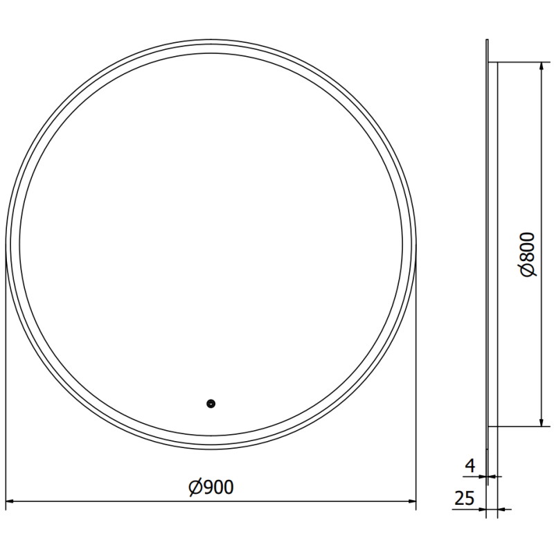 Mexen Gobi beleuchteter Badezimmer-Spiegel, rund 90 cm, LED 6000K, Antibeschlag - 9801-090-090-611-00