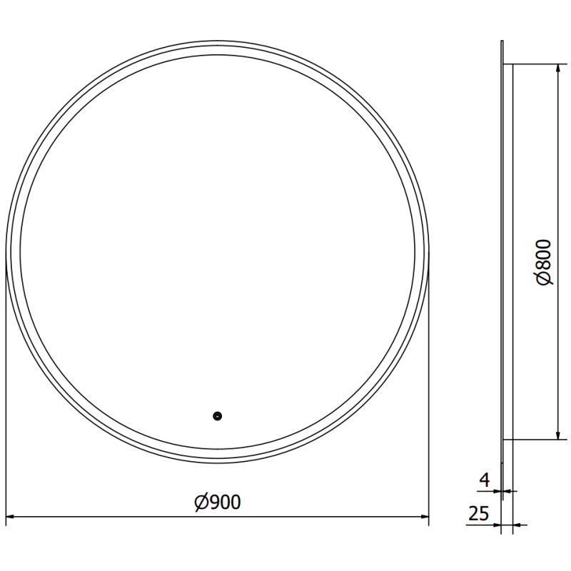 Mexen Gobi beleuchteter Badezimmerspiegel, rund 90 cm, LED 6000K, Antibeschlag - 9801-090-090-611-00