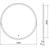 Mexen Gobi beleuchteter Badezimmerspiegel, rund 90 cm, LED 6000K, Antibeschlag - 9801-090-090-611-00