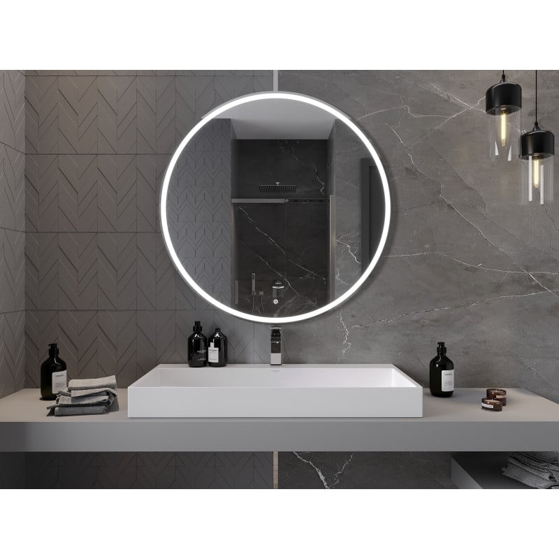 Mexen Gobi beleuchteter runder Badezimmerspiegel 100 cm, LED 6000K, Antibeschlag - 9801-100-100-611-00