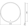 Mexen Gobi beleuchteter Badezimmerspiegel, rund 100 cm, LED 6000K, Antibeschlag - 9801-100-100-611-00