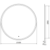 Mexen Gobi beleuchteter runder Badezimmerspiegel 100 cm, LED 6000K, Antibeschlag - 9801-100-100-611-00
