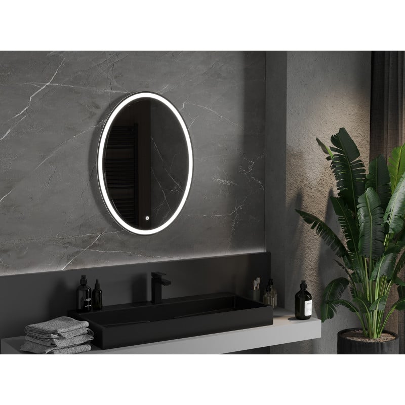 Mexen Elz beleuchteter Badezimmerspiegel 60 x 80 cm, LED 6000K, Antibeschlag - 9802-060-080-611-00