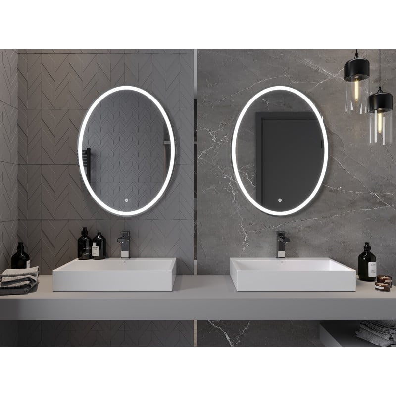 Mexen Elz beleuchteter Badezimmerspiegel 60 x 80 cm, LED 6000K, Antibeschlag - 9802-060-080-611-00
