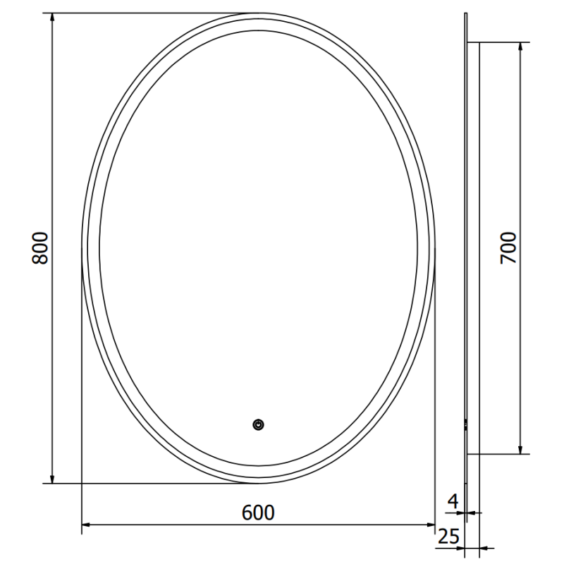 Mexen Elz beleuchteter Badezimmerspiegel 60 x 80 cm, LED 6000K, Antibeschlag - 9802-060-080-611-00