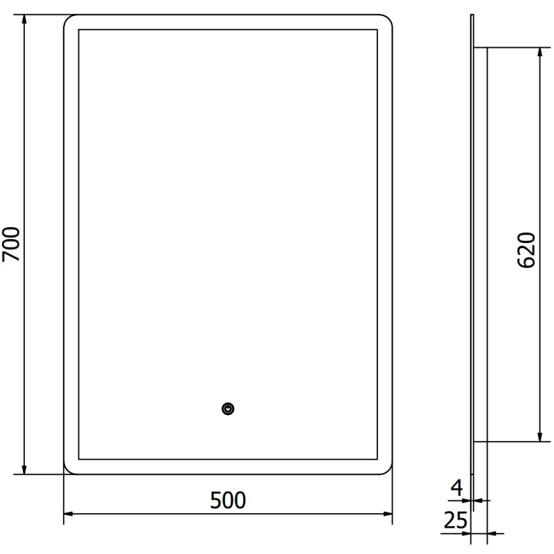 Mexen Navia beleuchteter Badezimmer-Spiegel 50 x 70 cm, LED 6000K, Anti-Beschlag - 9803-050-070-611-00
