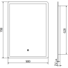 Mexen Navia beleuchteter Badezimmerspiegel 50 x 70 cm, LED 6000K, Antibeschlag - 9803-050-070-611-00