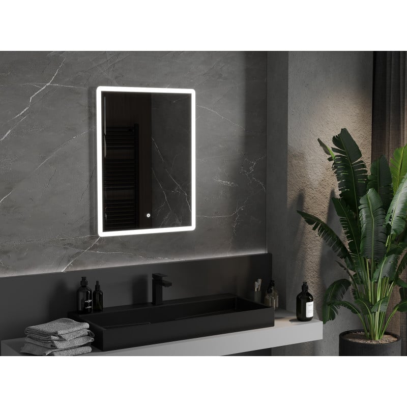 Mexen Navia beleuchteter Badezimmerspiegel 60 x 80 cm, LED 6000K, Antibeschlag - 9803-060-080-611-00
