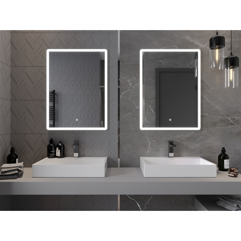 Mexen Navia beleuchteter Badezimmerspiegel 60 x 80 cm, LED 6000K, Antibeschlag - 9803-060-080-611-00