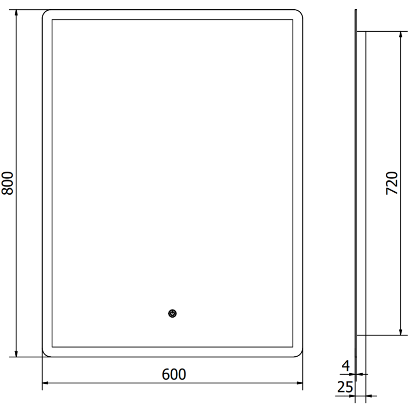 Mexen Navia beleuchteter Badezimmerspiegel 60 x 80 cm, LED 6000K, Antibeschlag - 9803-060-080-611-00