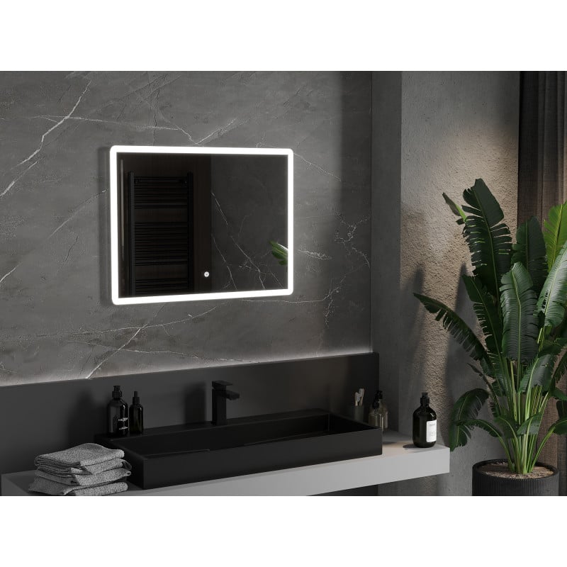 Mexen Navia LED-beleuchteter Badezimmerspiegel 80 x 60 cm, 6000K, Antibeschlag - 9803-080-060-611-00